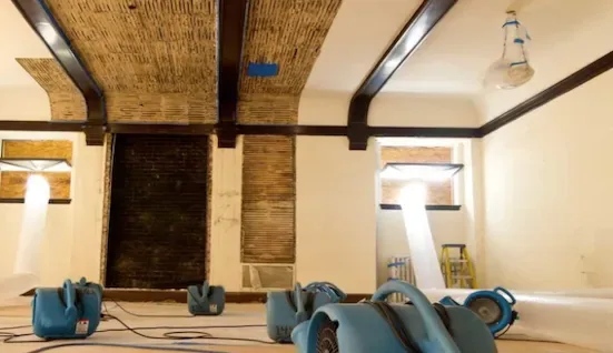 Water damage drying setup